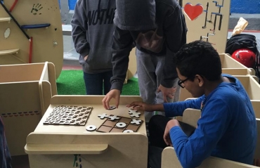 Alunos no espa�o de conv�vio